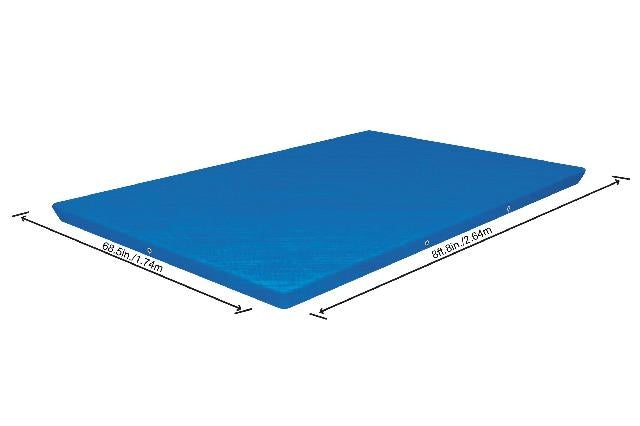 Blauw afdekzeil voor zwembad 259x170 cm, plat en strak