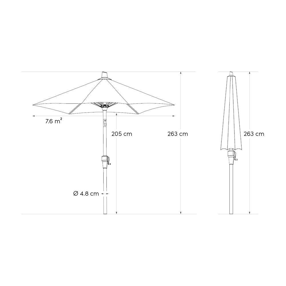 Platinum parasol Riva 275x275 - Antraciet