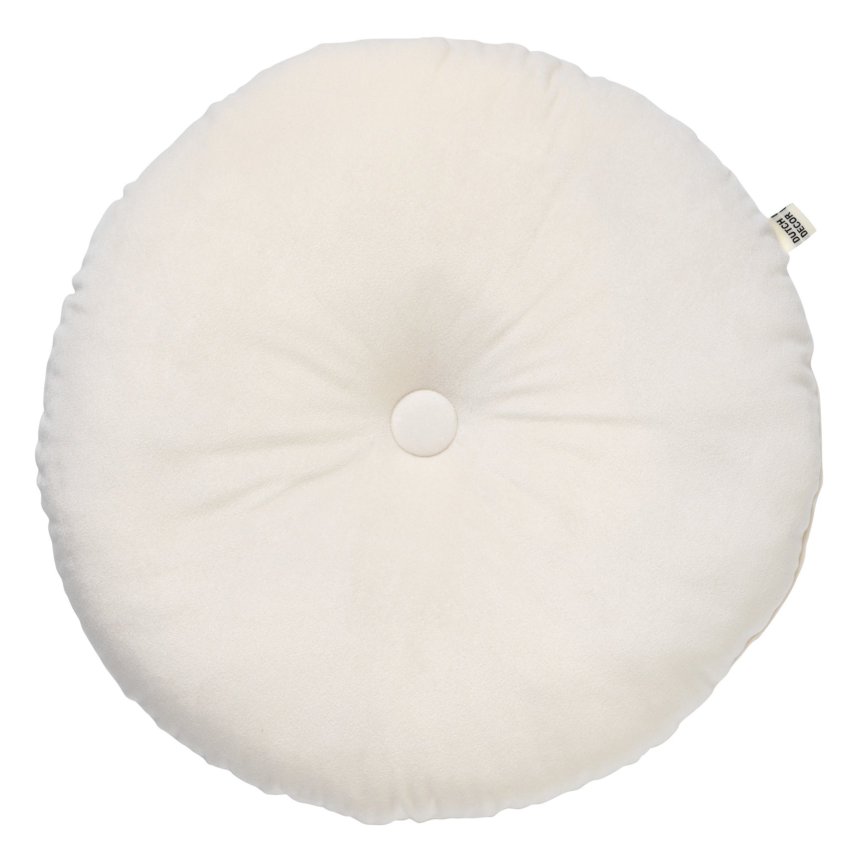 Dutch Decor sierkussen Olly 40 cm, rond wit met knoopsluiting