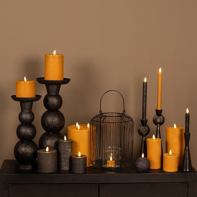 Stompkaars rustiek Ø10CM LED ro Lyon S amber-L10B10H10CM