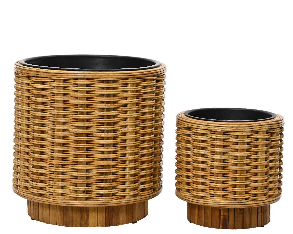 Planter wicker FSC recycled set van 2