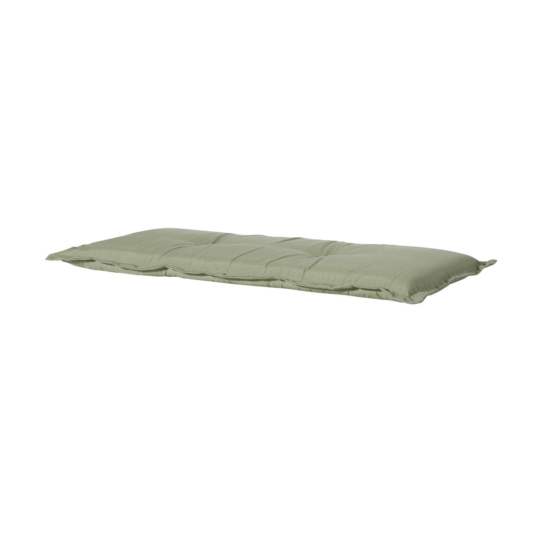 Bankkussen 120x48 panamastof sagegroen met quiltlijnen en platte vulling