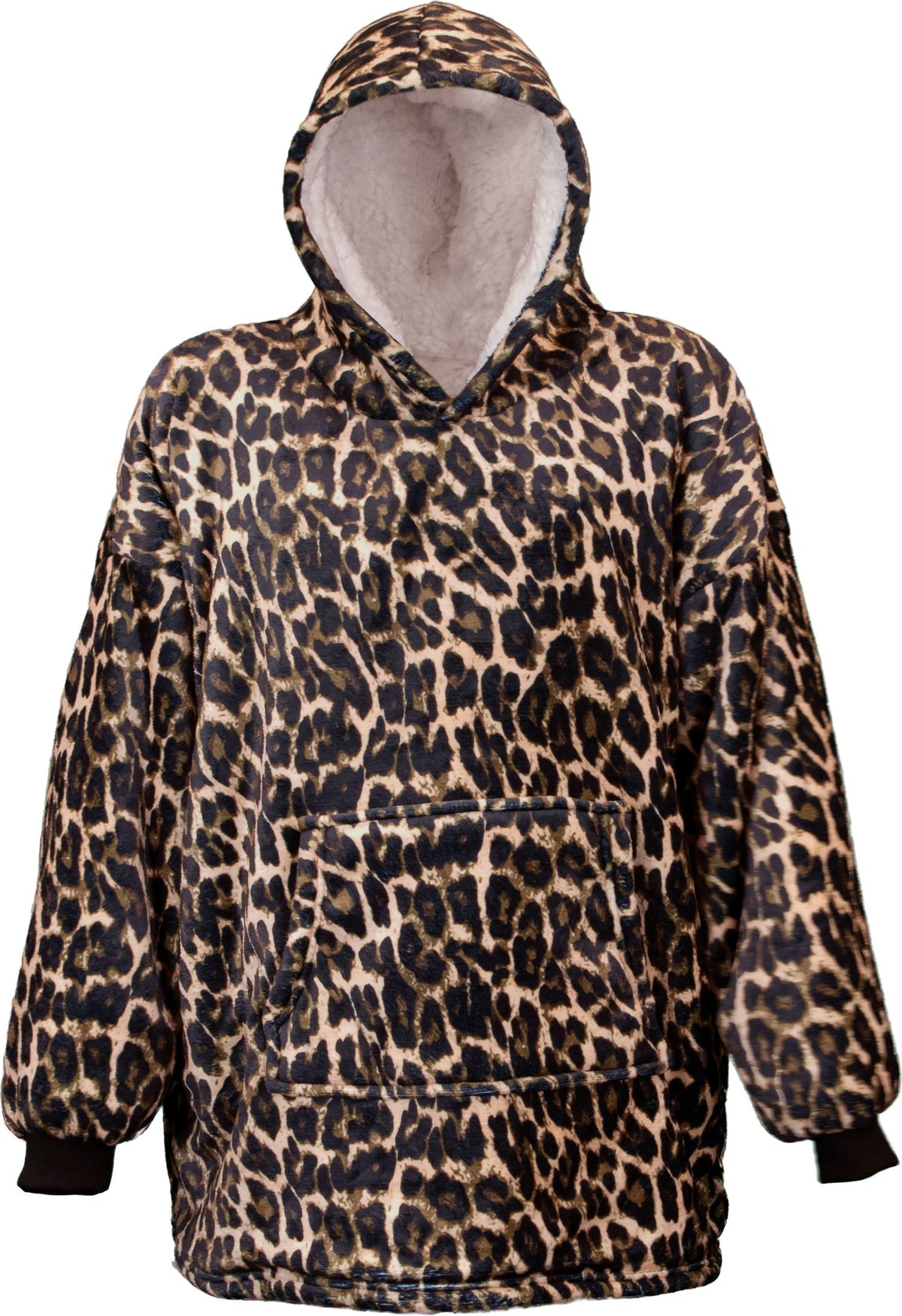 Unique Living - hoodie Emma beige / bruin luipaard onesize