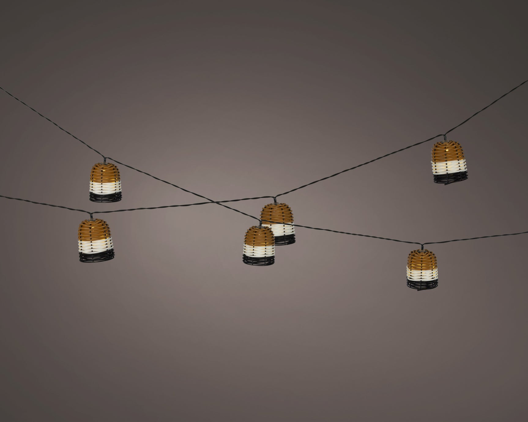 Solar partylight wicker steady