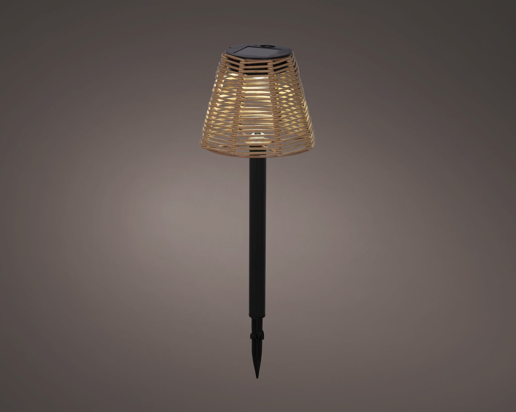 Solar stake light wicker steady