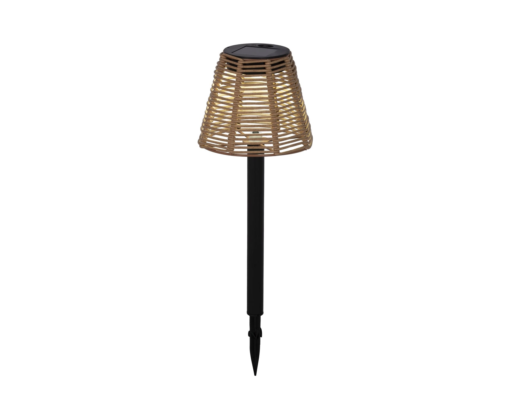 Solar stake light wicker steady