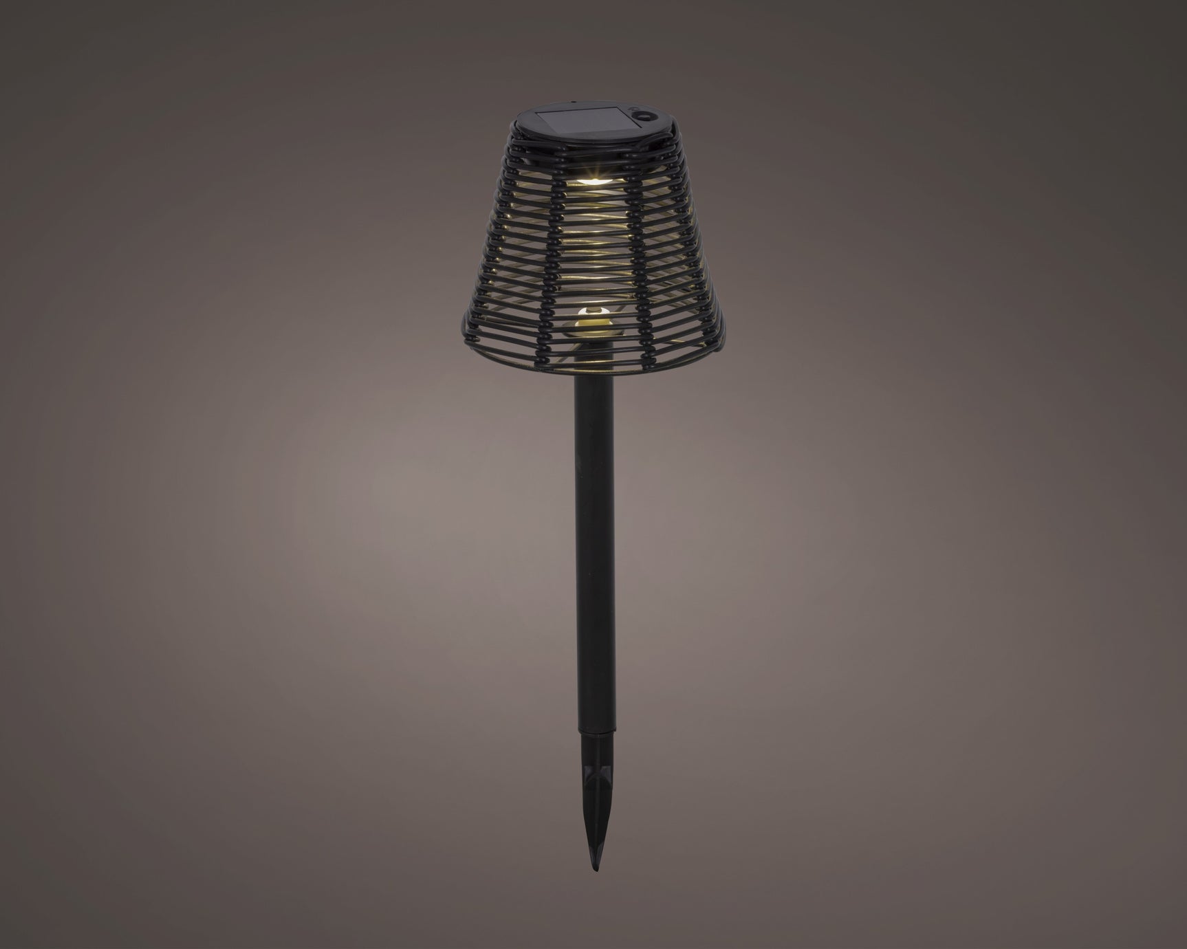 Solar stake light wicker steady