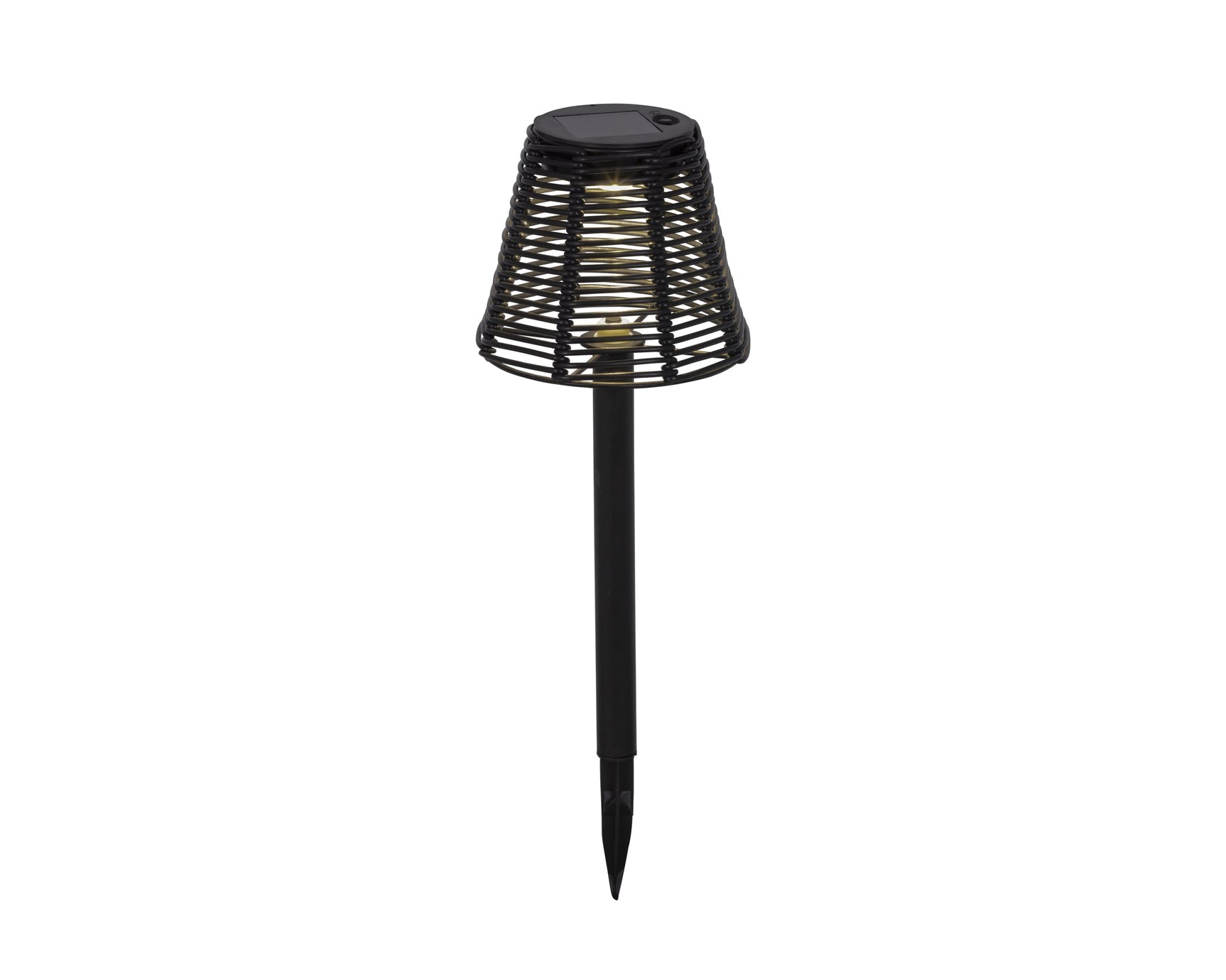 Solar stake light wicker steady