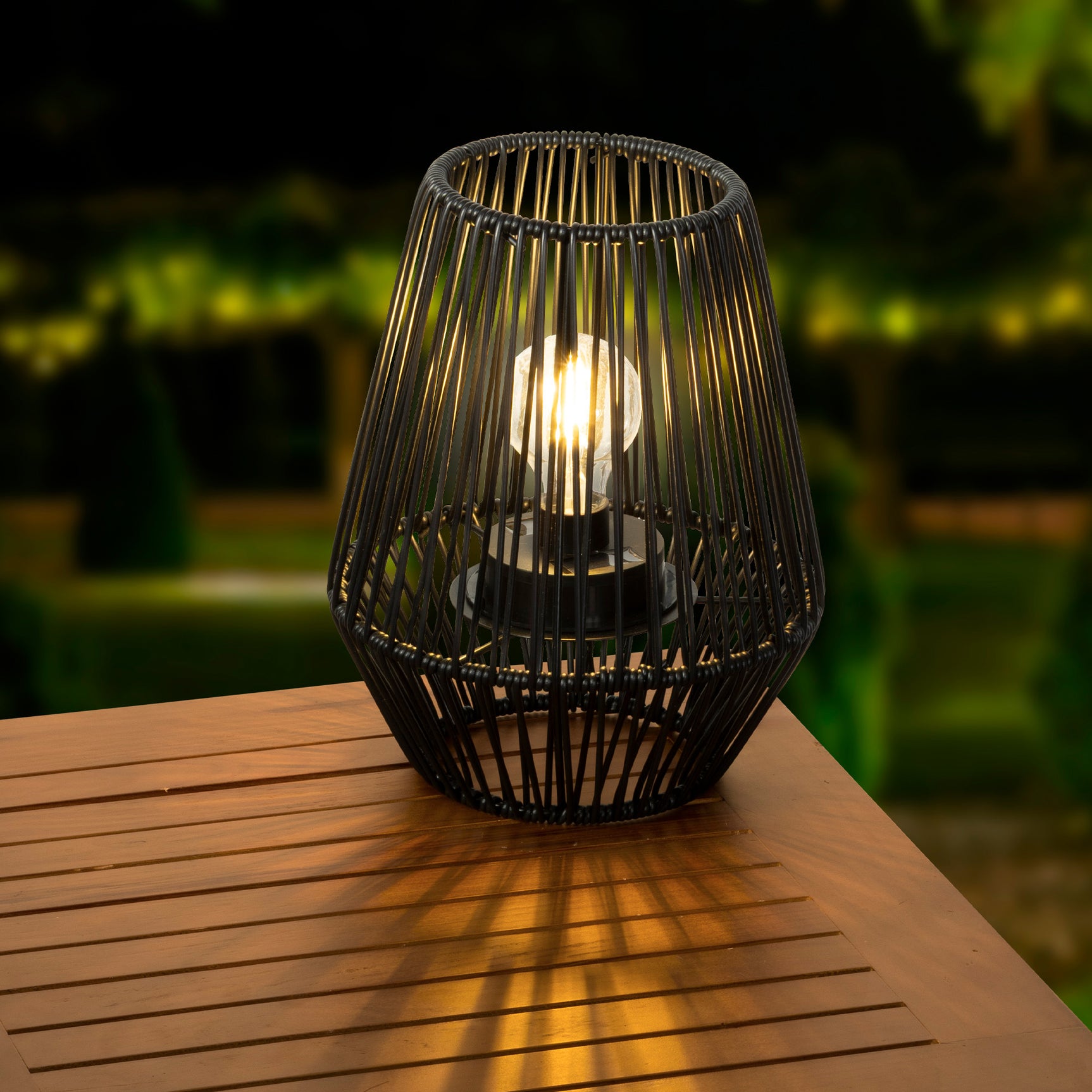 Solar lantaarn wicker steady