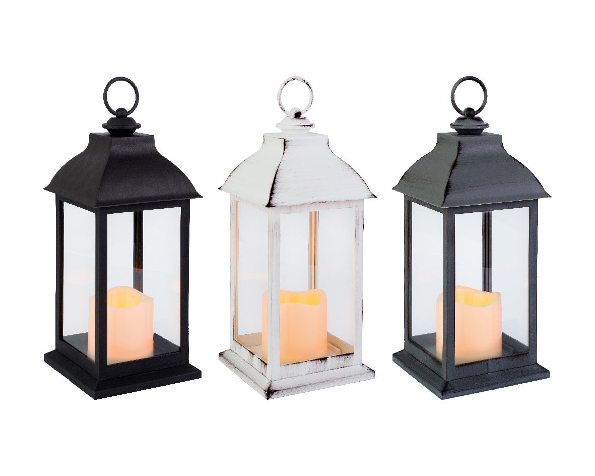 LED lantaarn plastic fire flame effect BO binnen 3assorti