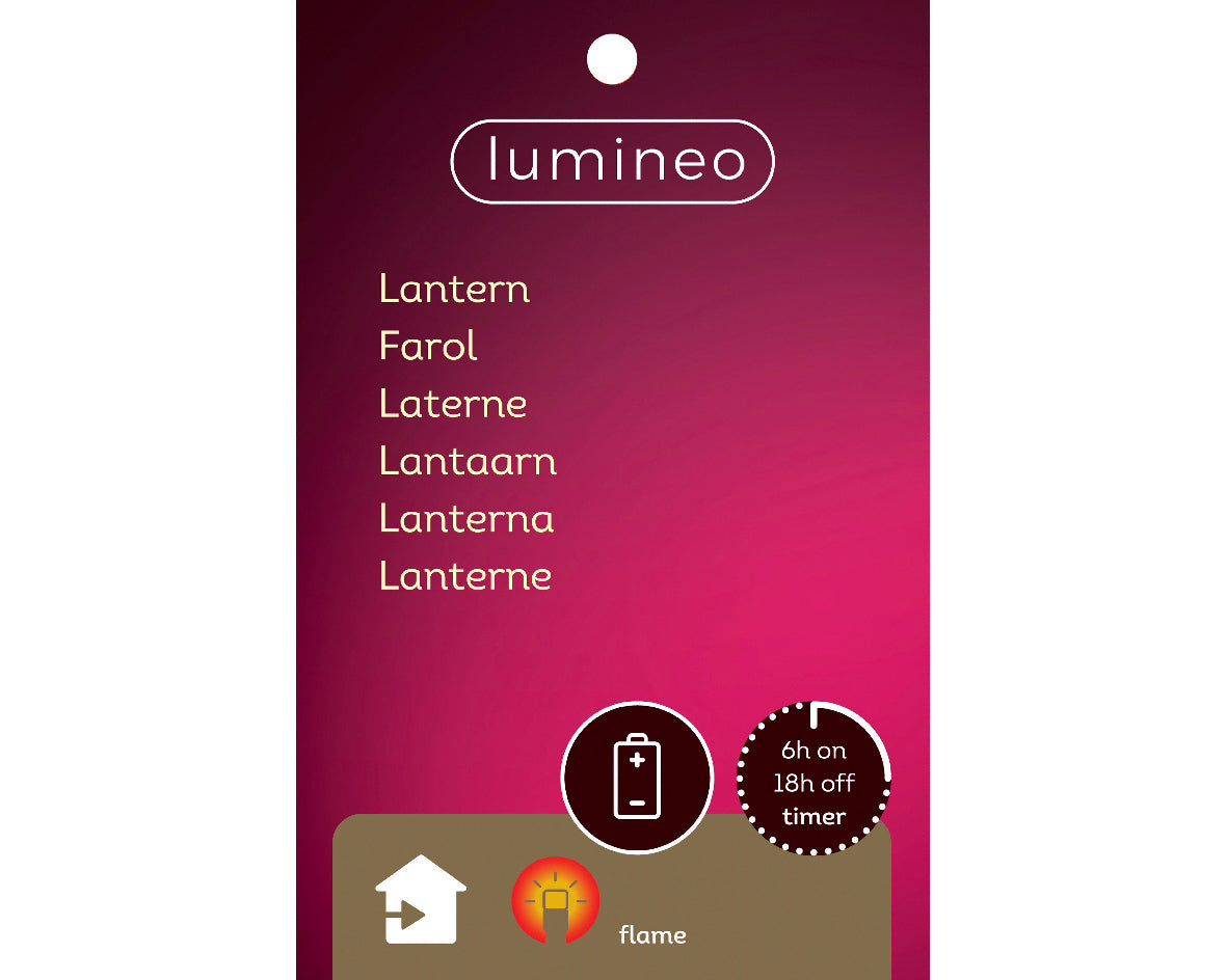 LED lantaarn plastic fire flame effect BO binnen 3assorti