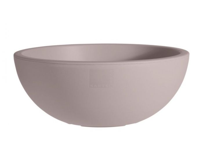 Taupekleurige ronde EK bloempot schaal, ca. 40x16 cm