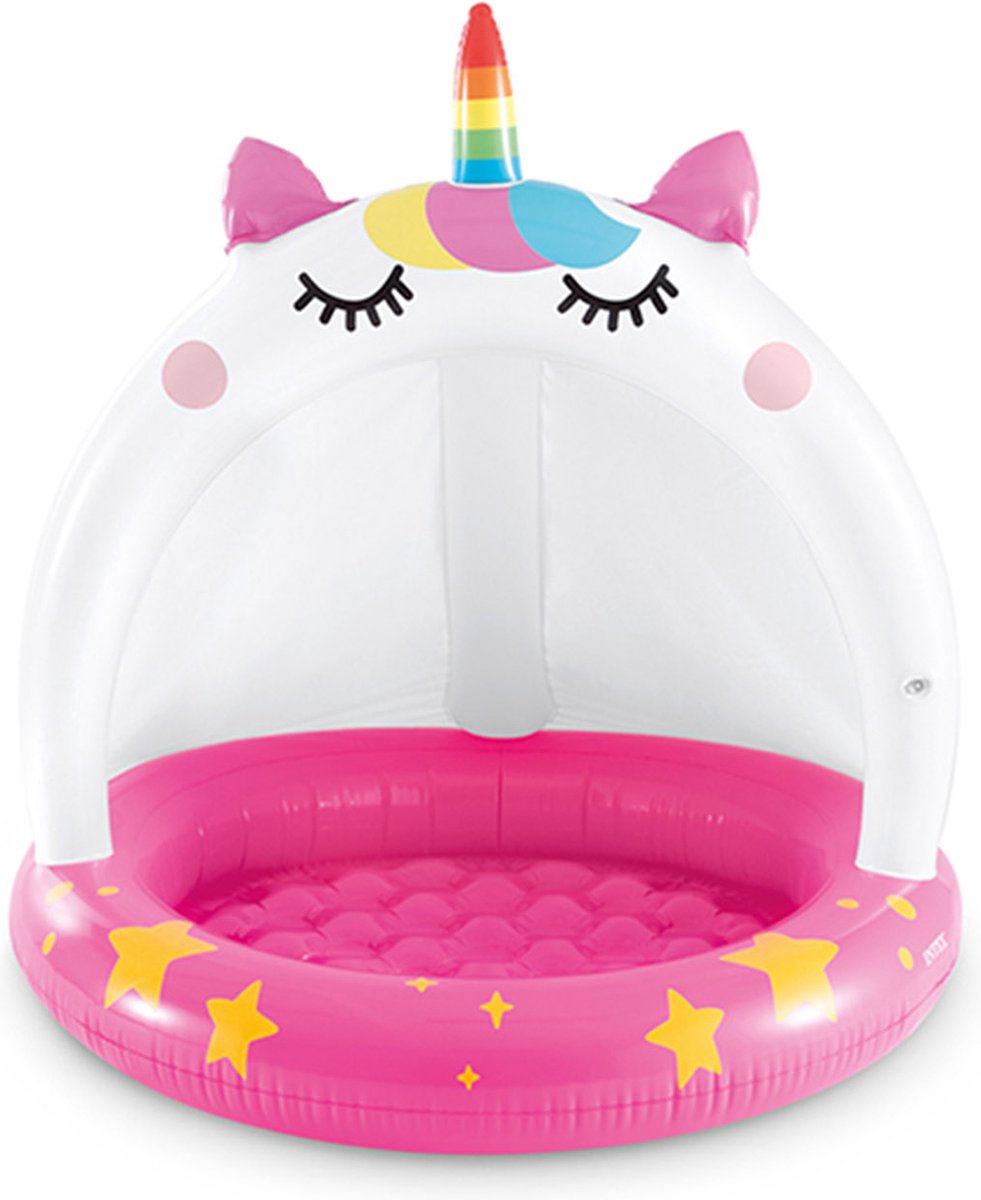 Intex - Kinderzwembad eenhoorn met afdekkap 102cm