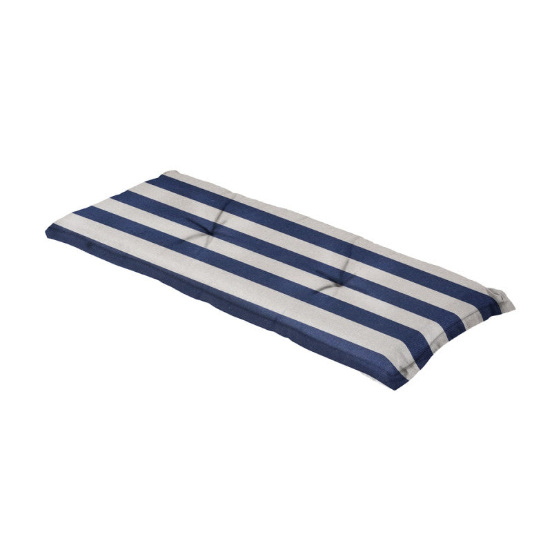 Bankkussen 120x48 met blauw-witte horizontale strepen