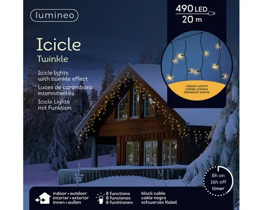 LED icicle lights 8 functie twinkel effect buiten