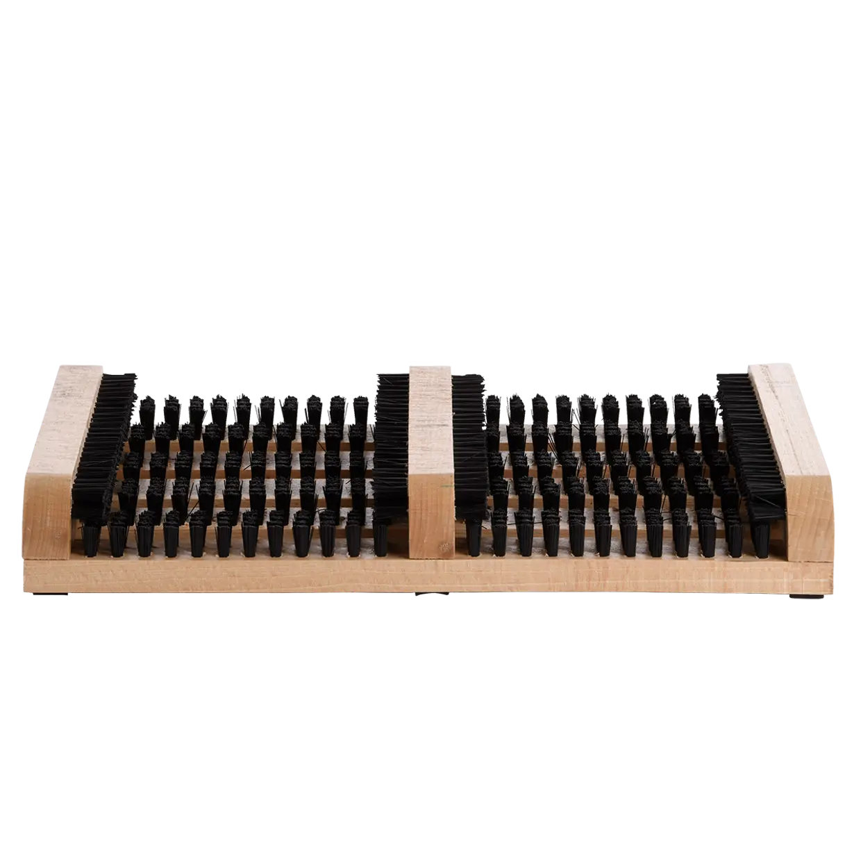 Houten schoenenveger met zwarte borstelharen op houten voet, Esschert design