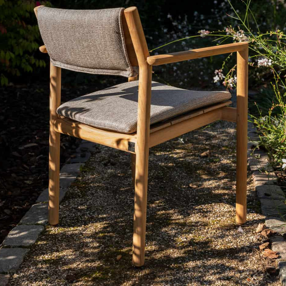 4SO - Levi stapelbare dining stoel teak incl. 2 kussens