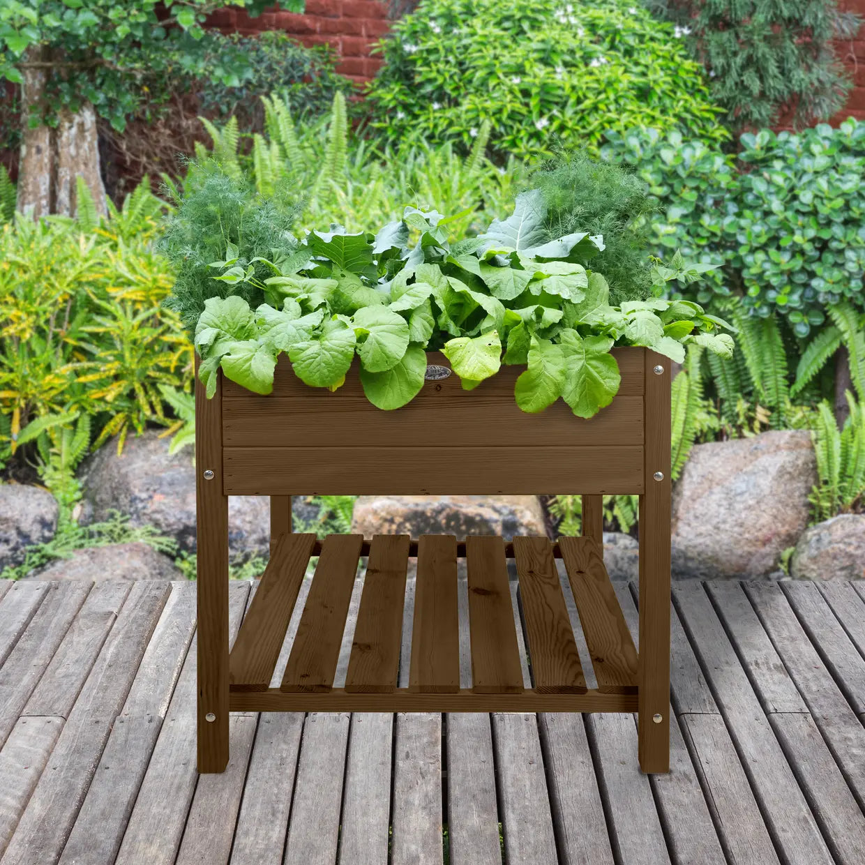 Esschert design - Bruin houten kweektafel vierkant XL