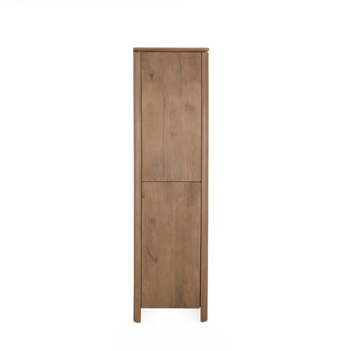 Kast Dallas van naturel mangohout met twee deuren en minimalistisch ontwerp