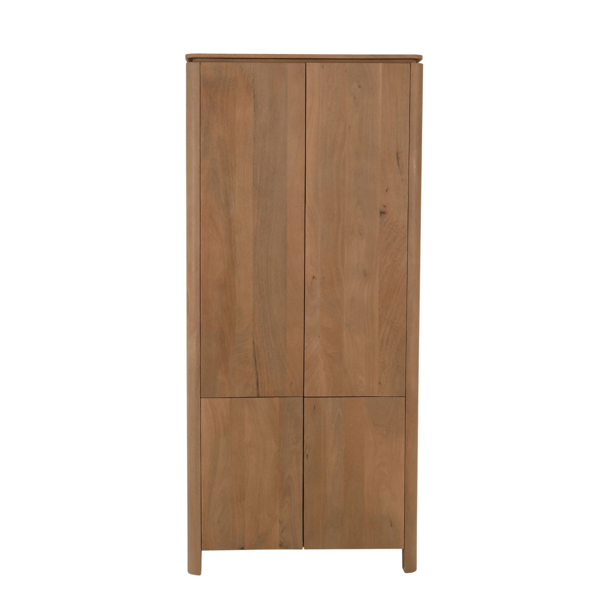 Staande kabinetkast van mangohout met 2 deuren, naturel afwerking