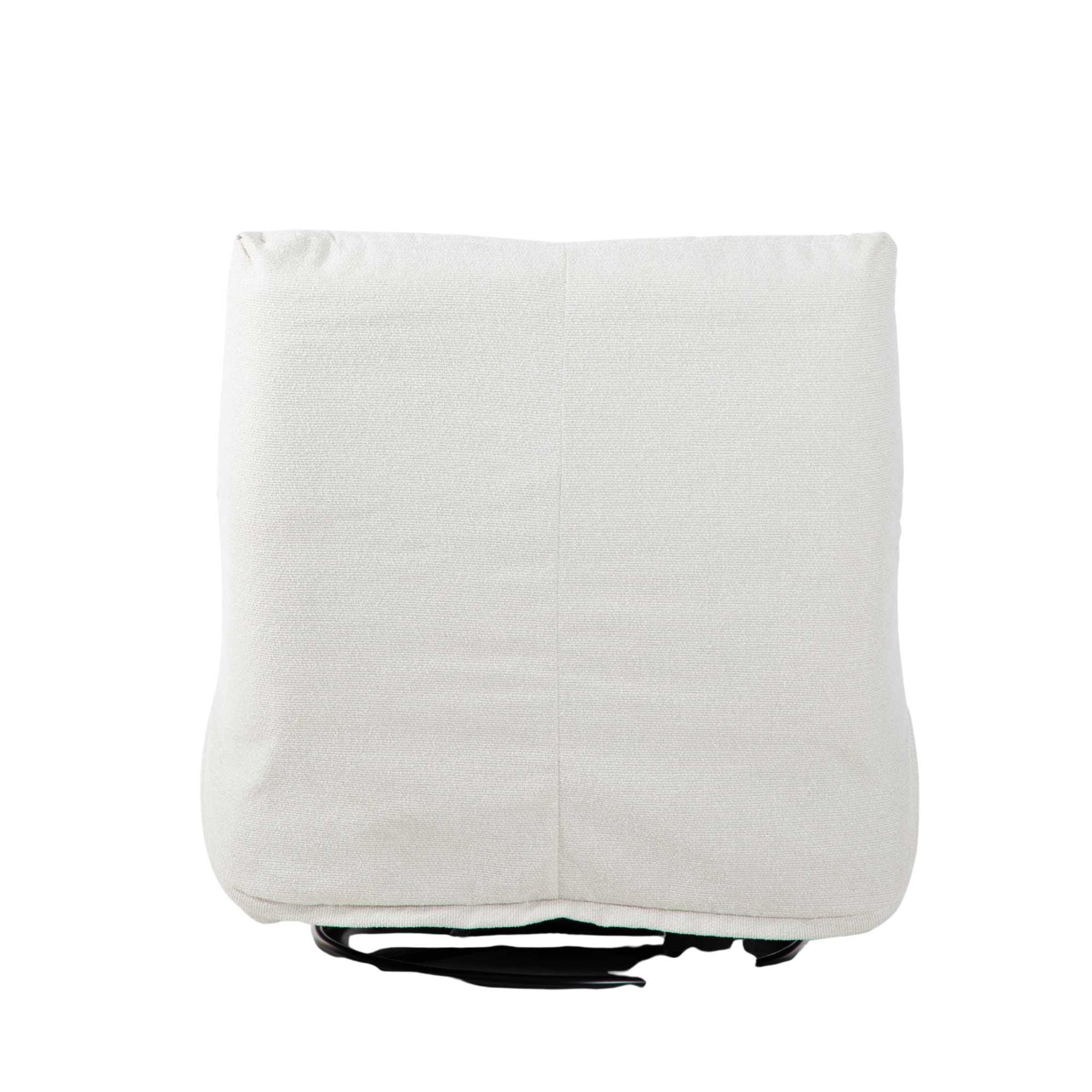 Witte relaxfauteuil met opklapbare voetensteun; ingedeelde rug en zijknop
