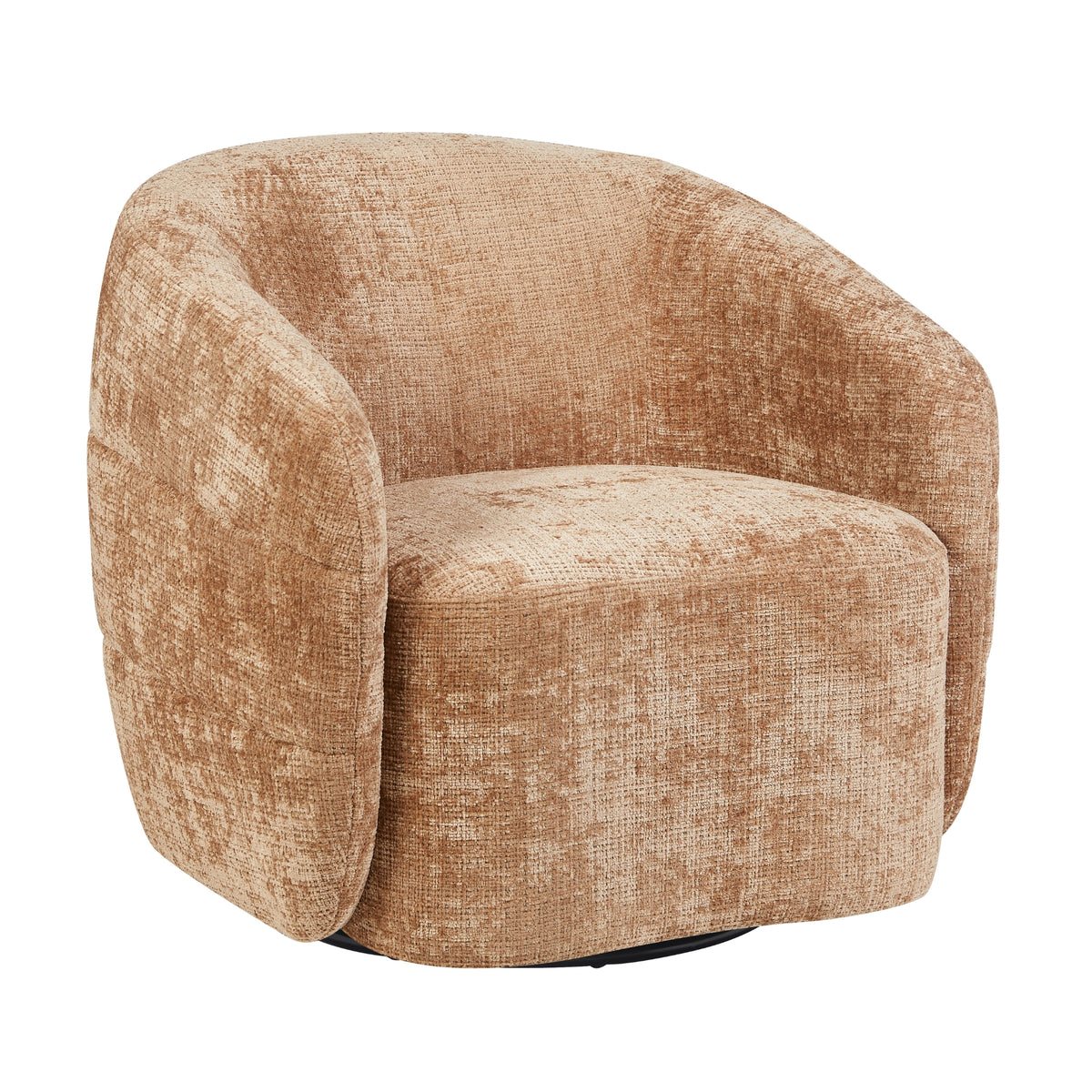 Leunstoel met opstaande zijkanten en ronde rugleuning, beige stof