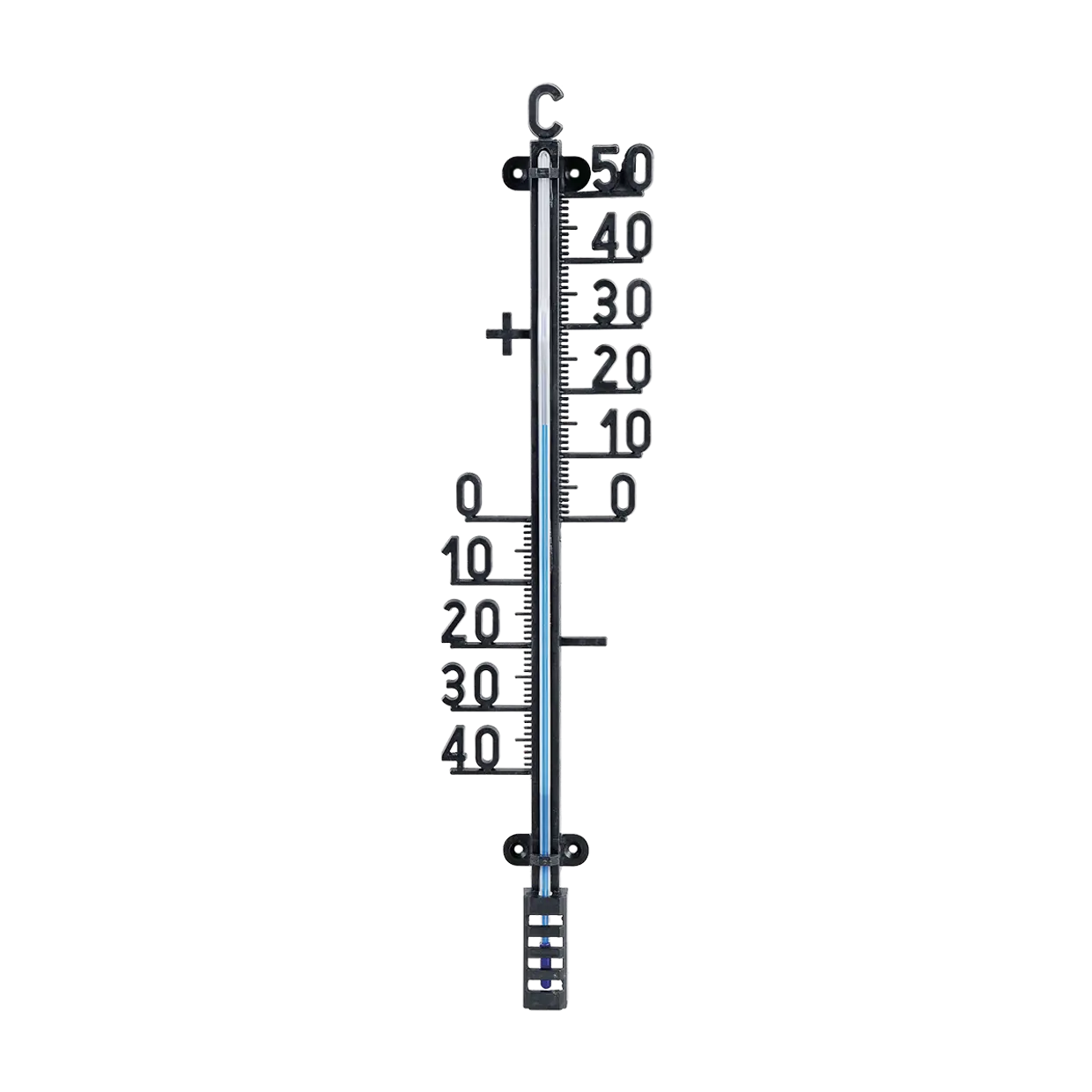 Thermometer kunststof cijfers zwart XL - Esschert design