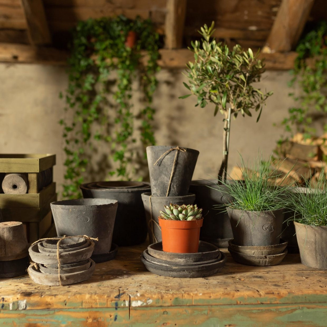 Esschert design - Aged Terracotta bloempot grijs 9,6cm