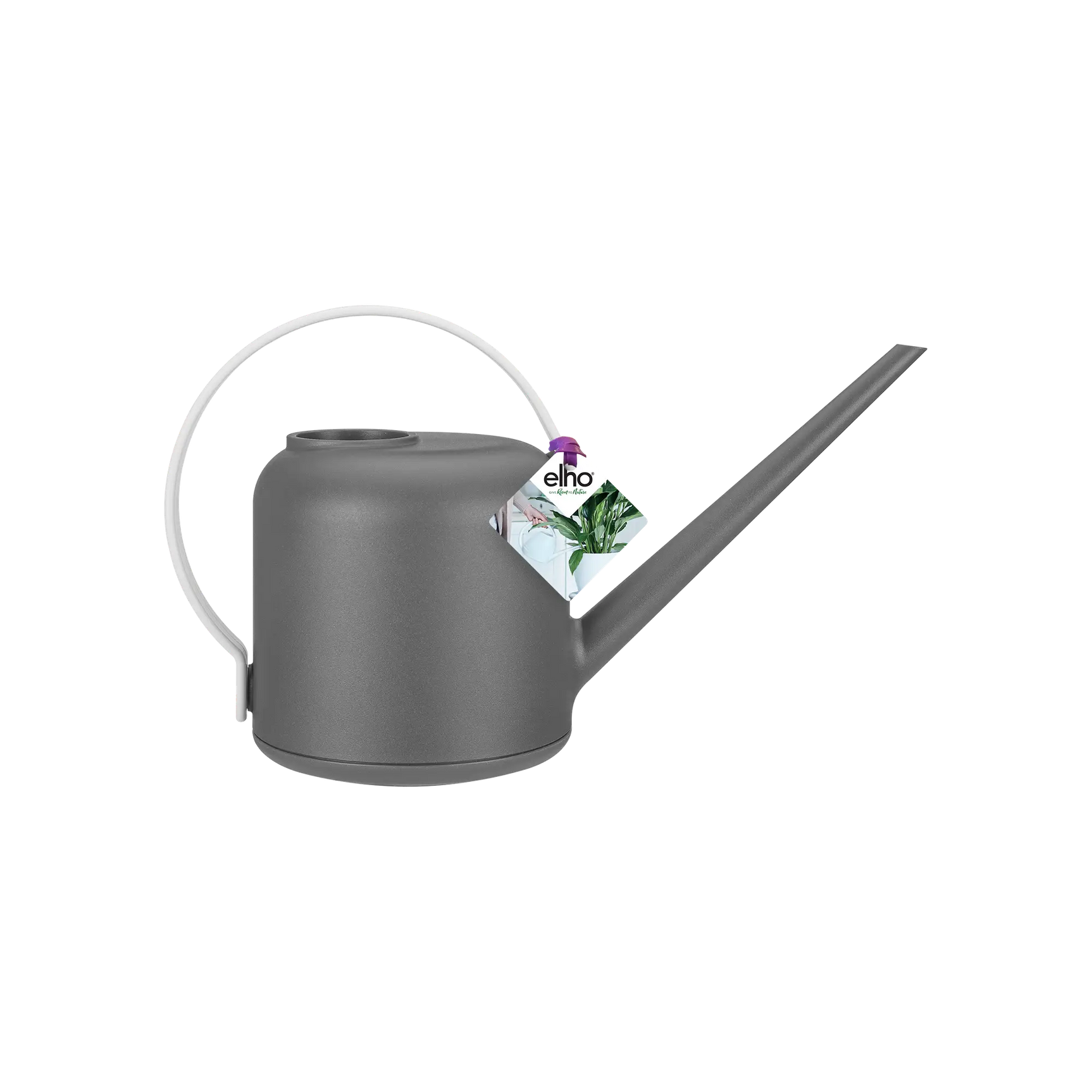 Grijze soft gieter met lange schenktuit en ronde handgreep, inhoud 1,7 l