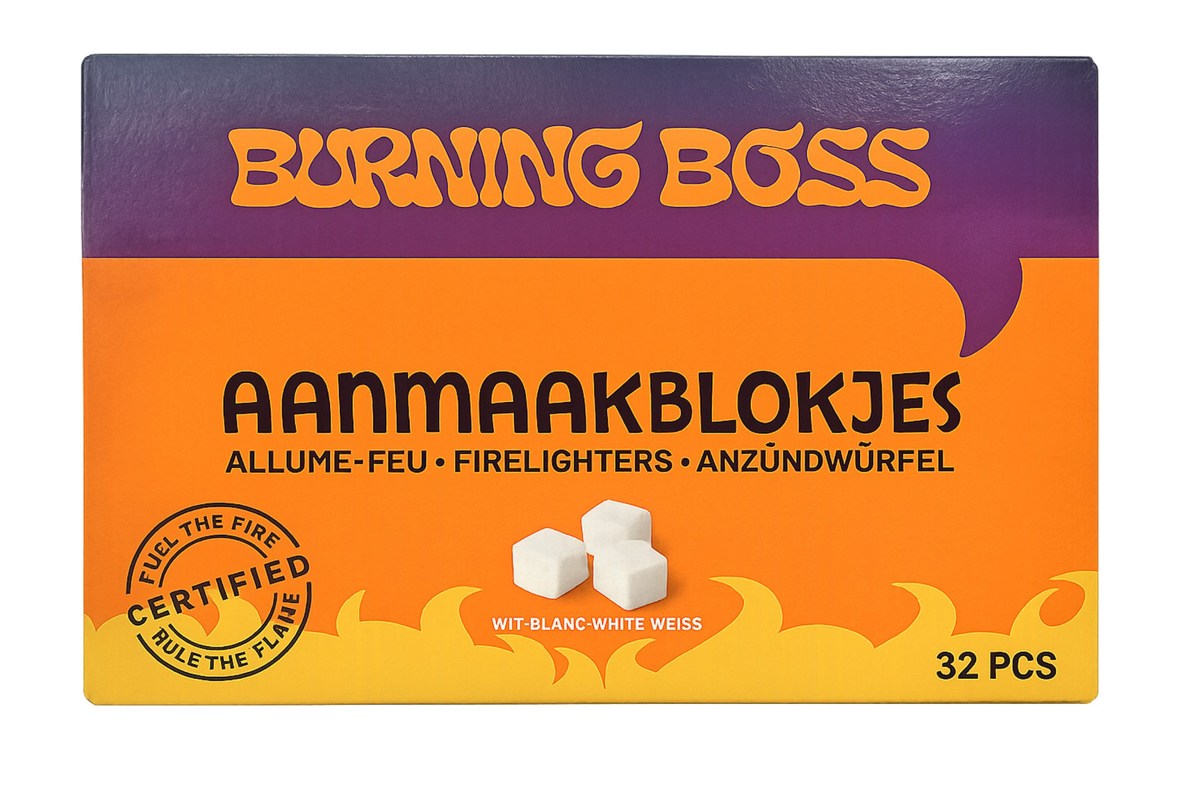 Witte aanmaakblokjes 32 stuks | Burning Boss