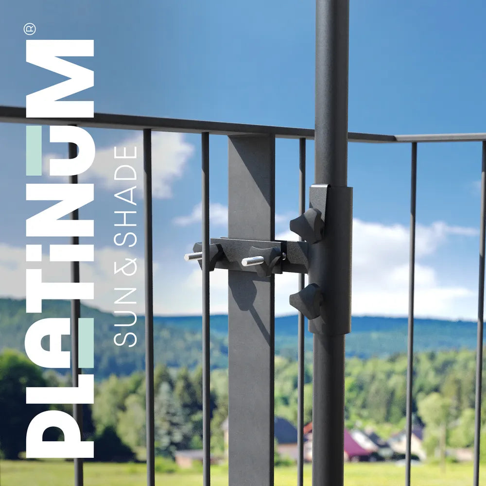 Balkonklem voor verticale flat railing aan reling, donkergrijs