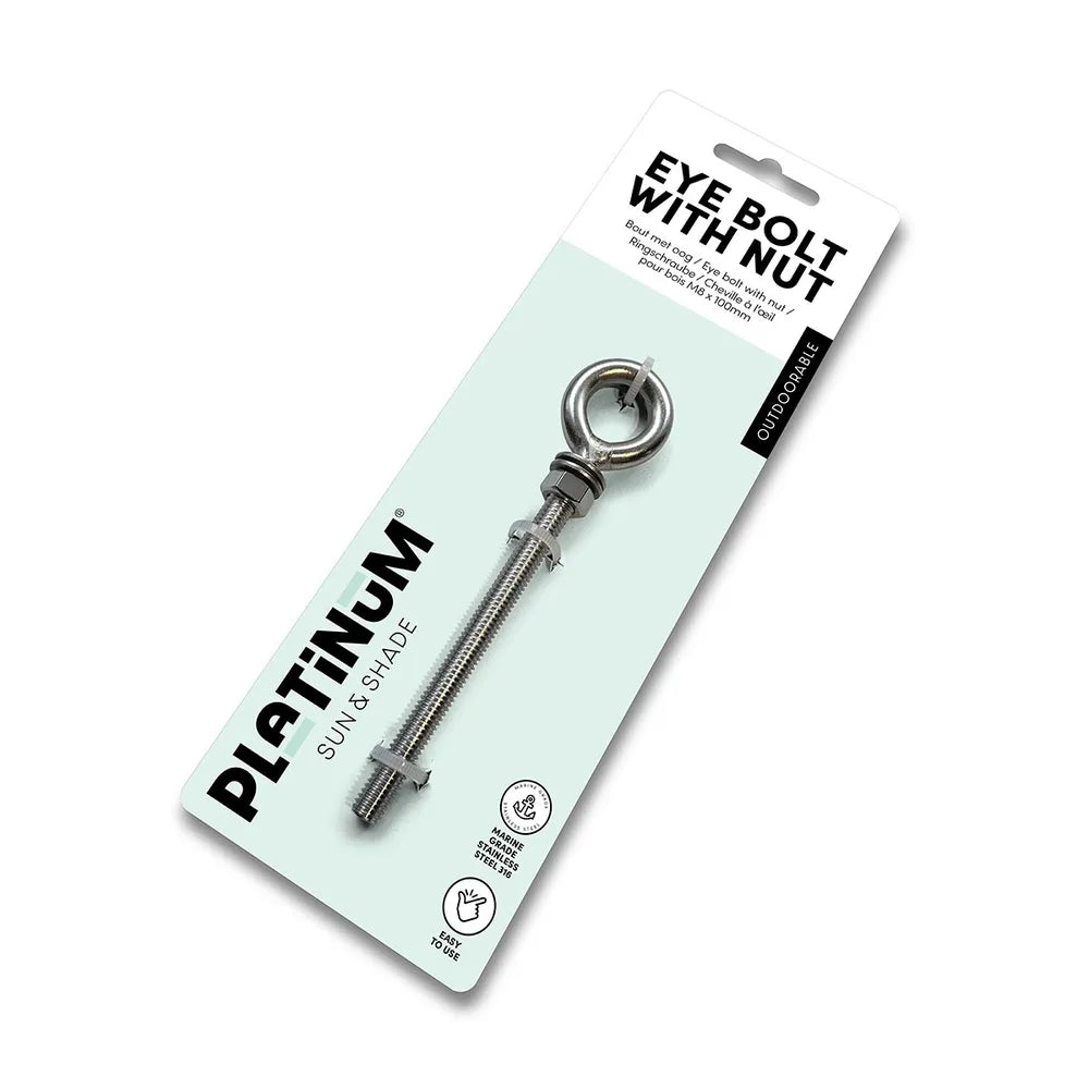 Platinum - Eye bolt with nut for wooden pole M8x100mm