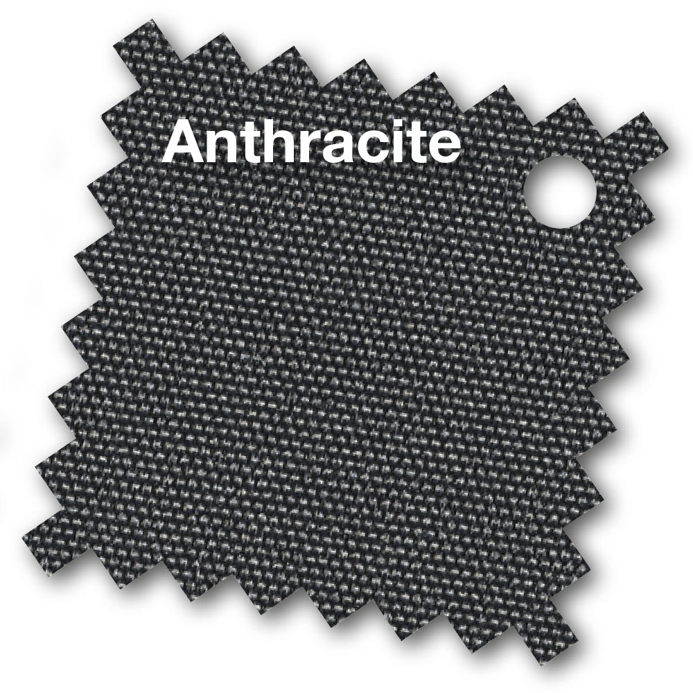 Stofstaal voor antraciet parasoldoek met grof geweven patroon