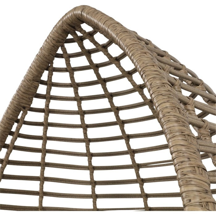 Rotan vlechtwerk met ruitpatroon, bovenkant van eivormige stoel