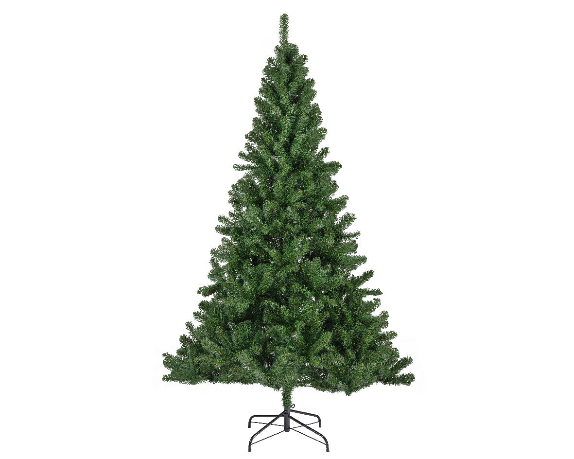 Kunstkerstboom van 120 cm met groene naalden en metalen statief