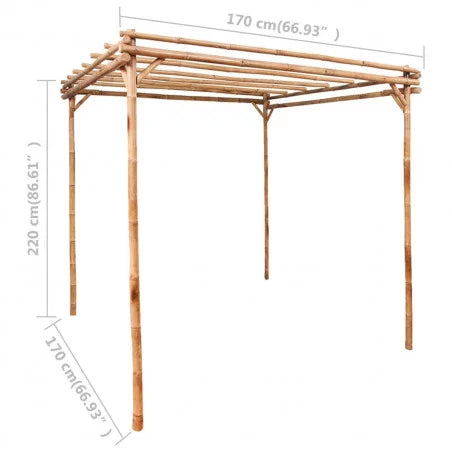 Pergola bamboe 170x170xh220cm
