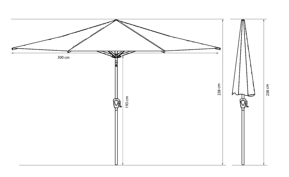 Platinum parasol Riva ø300 - teak/antraciet