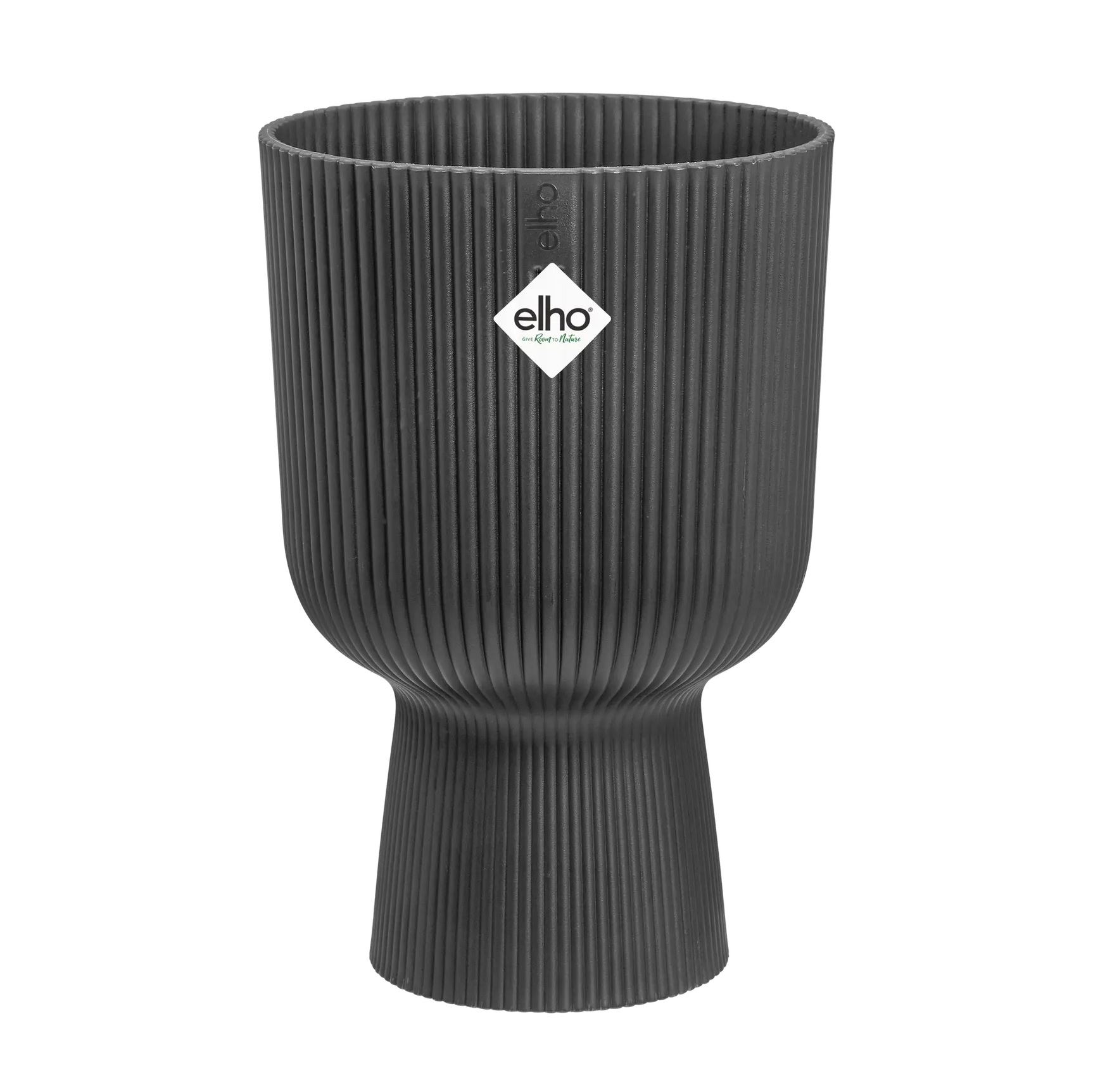 Elho Vibes fold plantenbak 30 cm, antraciet, geribbelde kuip met logo