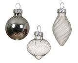 Kerstballen- en figuren set zilver/wit