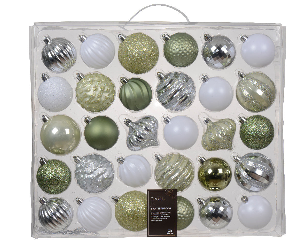 Kerstballen set 30st groen mix