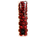 Kerstbal mix set groot/klein rood