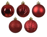 Kerstbal mix set groot/klein rood