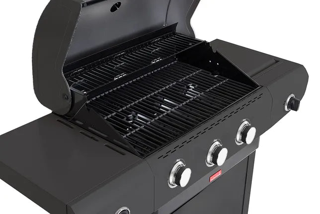 Barbecook Siesta 310 grafieten barbecue, open deksel en grillroosters