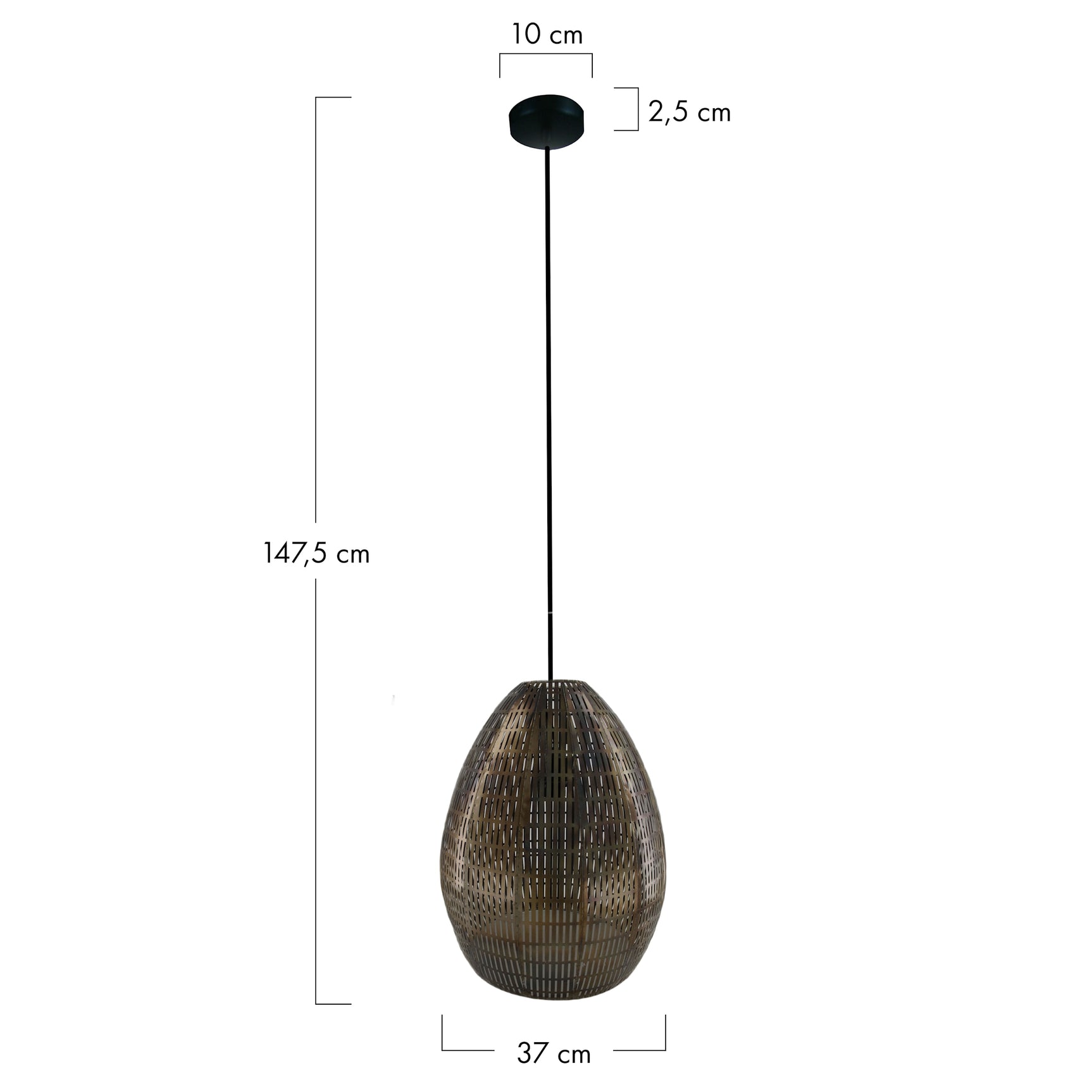 Hang lamp metaal 37x37x47.5cm