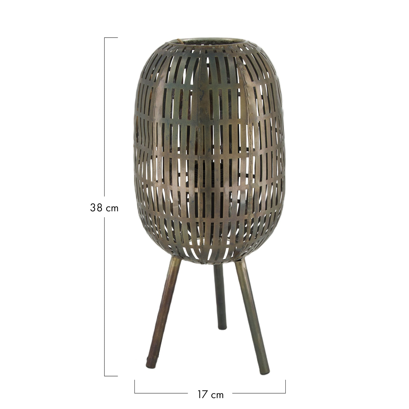 Tafel lamp metaal 17x17x38cm