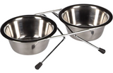 Flamingo - Eet- en drinkpot Duo Dinner Staander Arjun Zilver 2x380ml