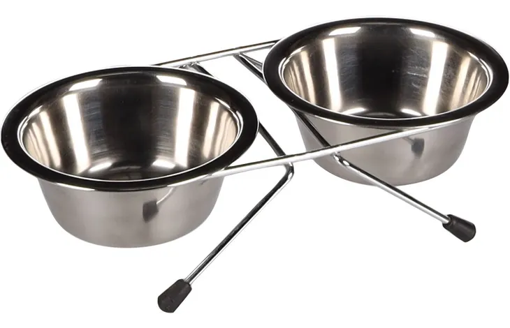 Flamingo - Eet- en drinkpot Duo Dinner Staander Arjun Zilver 2x380ml