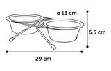 Flamingo - Eet- en drinkpot Duo Dinner Staander Arjun Zilver 2x380ml