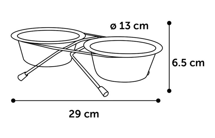 Flamingo - Eet- en drinkpot Duo Dinner Staander Arjun Zilver 2x380ml