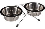 Flamingo - Eet- en drinkpot Duo Dinner Staander Arjun Zilver 2x800ml